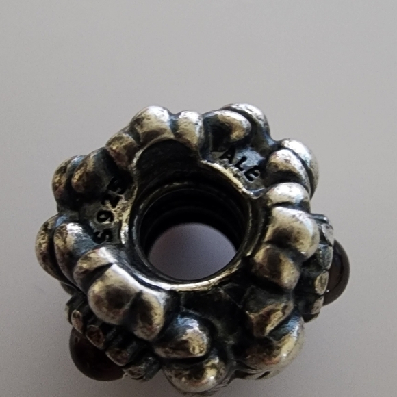 Pandora Birthday Blooms Charm "July - Carnelian"  retired - Picture 5 of 7